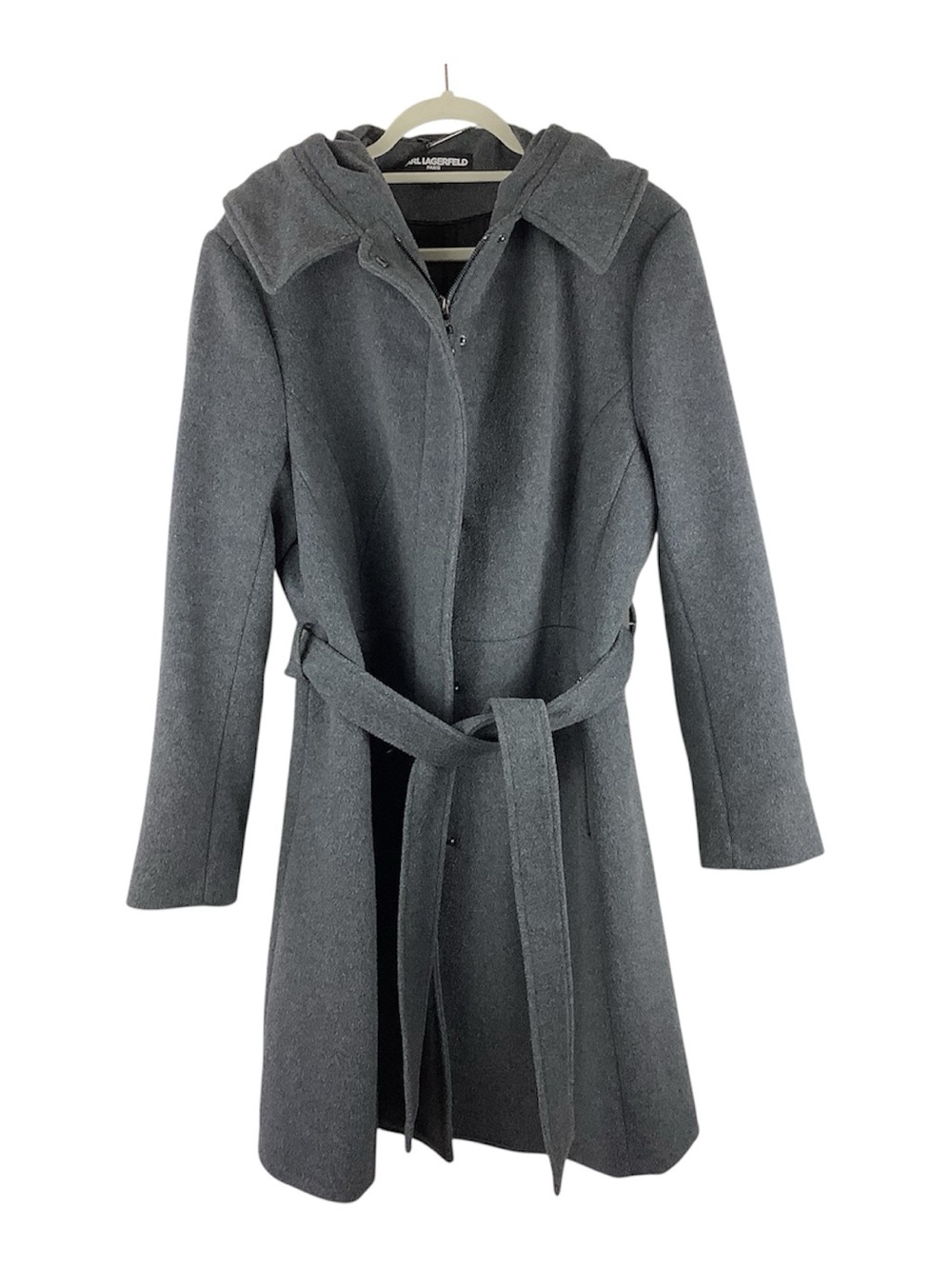 Karl Lagerfeld Paris Grey Wool Blend Coat XL***